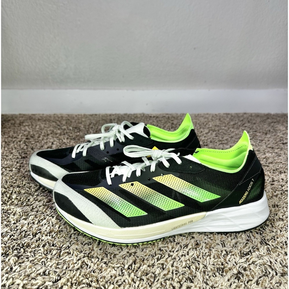 Adidas Adizero Adios 7 Black Yellow Solar Green 2022 Shoes GY8409 Men's Size 9